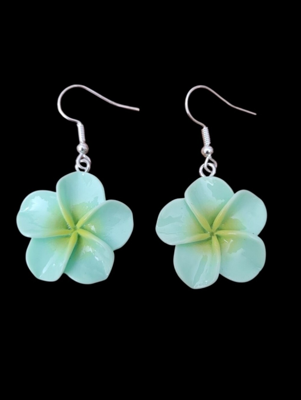 Green Tropical Flower Earrings